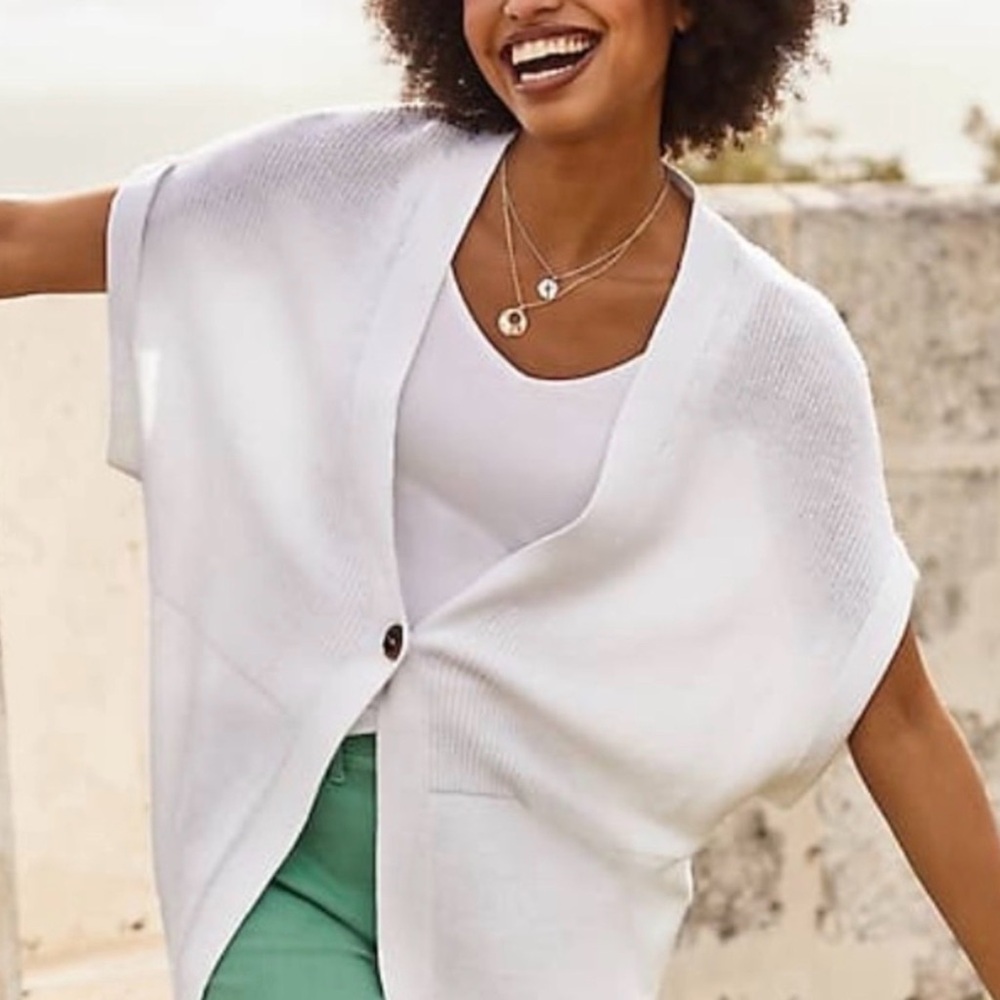 J. Jill White Women's Cardigan Sweater